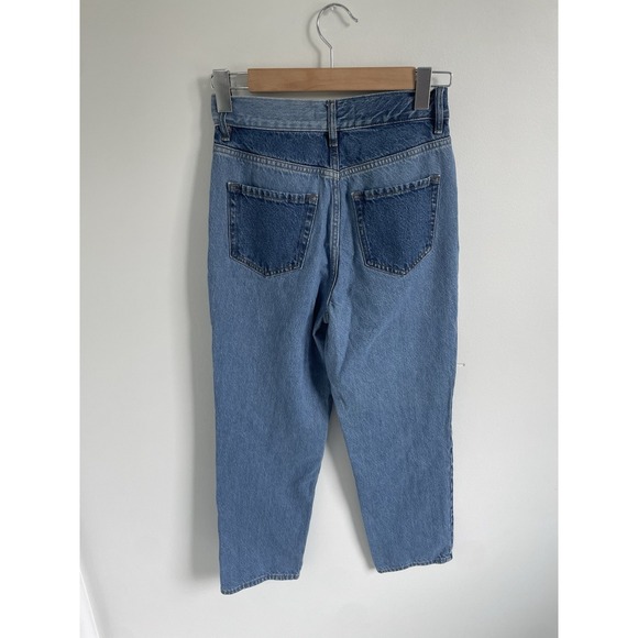 Pacsun Patchwork High Rise Straight Leg Jeans Size 25 Button Fly Cotton - Picture 3 of 8